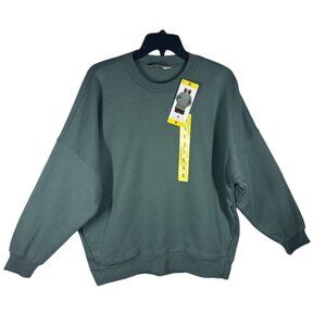 Tuff Athletics Crew Neck Sweatshirt Women Small Green Cotton Blend New With Tags